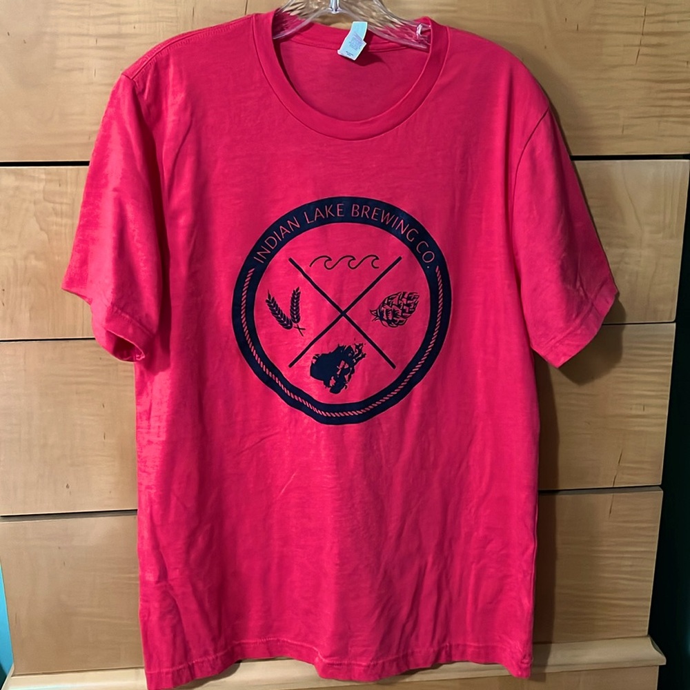 Indian Lake Brewing Company Red T-shirt Size Large